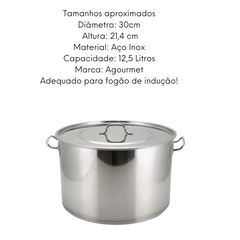 Caçarola de Aço Inox 12,5L GP
