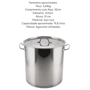 Caldeirão de Aço Inox Fundo Triplo GP