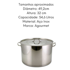 Caçarola de Aço Inox 54L - A Gourmet