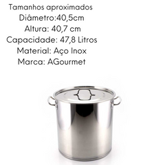 Caldeirão Grande em Aço Inox 47,8L GP