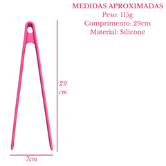Pinça de Silicone Gourmet 29cm Rosa GP