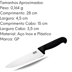 Faca de Cozinha Com Ponta N6 Cabo Preto GP