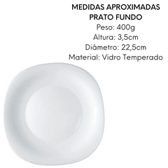 Prato Parma Fundo 22cm Vidro Temperado Day Home