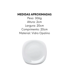 Prato Sobremesa Parma de Vidro Opalino Day Home