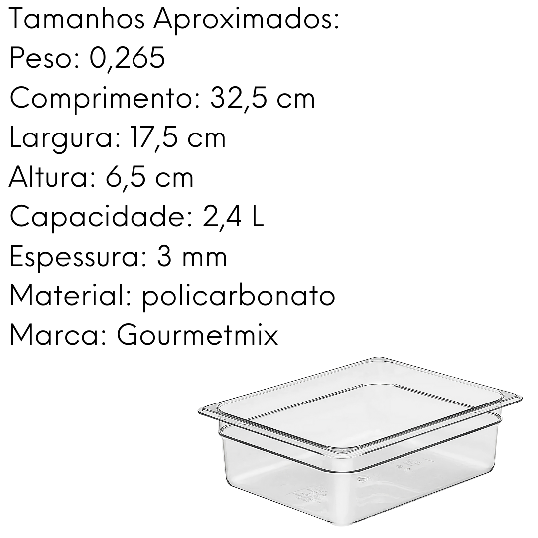 Cuba Gastronômica Cristal 65 Mm Policarbonato 2,4L Gourmet Mix