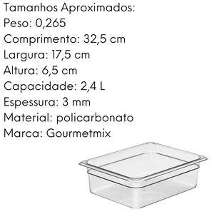 Cuba Gastronômica Cristal 65 Mm Policarbonato 2,4L Gourmet Mix
