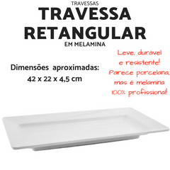 Travessa de Melamina 42cm Branca Gourmet Mix