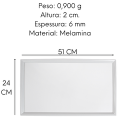 Bandeja Retangular em Melamina 51cm Gourmet Mix