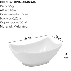 Finger Food Retangular Melamina 60 ML Gourmet Mix