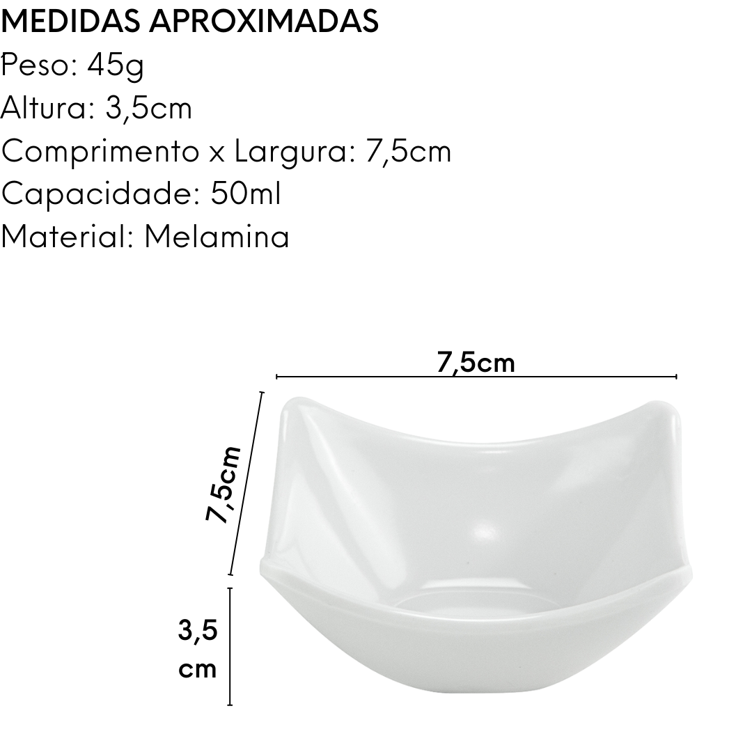 Finger Food Quadrada Curvada Melamina Gourmet Mix