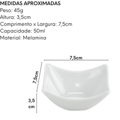 Finger Food Quadrada Curvada Melamina Gourmet Mix