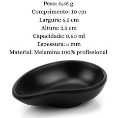 Porta Shoyu em Gota Melamina Black Gourmet Mix