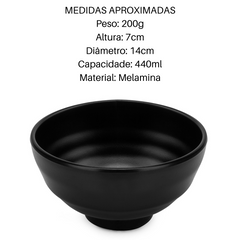 Tigela melamina black 14 cm A Gourmet