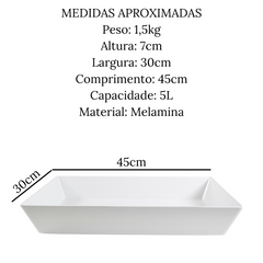 Travessa Retangular Melamina 45cm Gourmet Mix