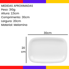 Travessa Retangular Melamina 30 cm Gourmet Mix