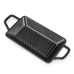 Mini Travessa Grill Fingerfood Retangular C/ Alça Preto Gourmet Mix