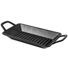 Mini Travessa Grill Fingerfood Retangular C/ Alça Preto Gourmet Mix