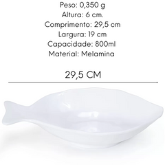 Travessa Peixe Funda Melamina 30 cm Gourmet Mix