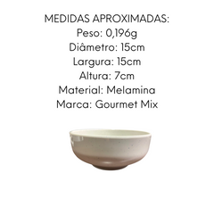 Tigela Bowl 15cm de Areia Branca 700ml Gourmet Mix