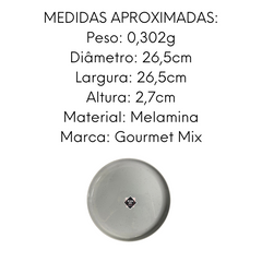 Prato de Melamina Areia Branca 26,7cm Gourmet Mix