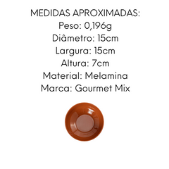 Tigela Bowl de Melamina 15cm Areia Terracota 700ml Gourmet Mix
