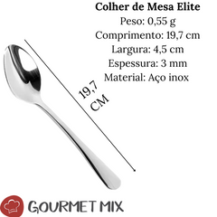 Colher de Mesa Elite em Aço Inox - A Gourmet