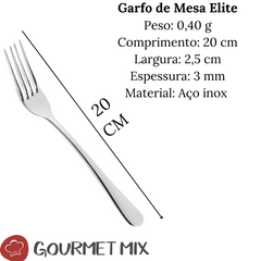 Garfo de Mesa Elite em Aço Inox Gourmet Mix
