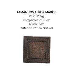 Sousplat de Rattan Quadrado 33cm GZT