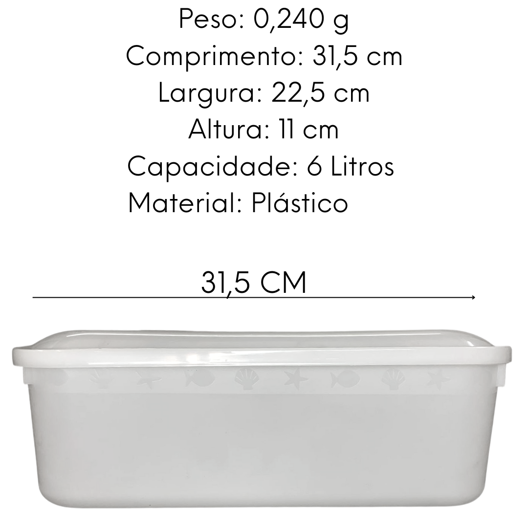 Caixa Organizadora 6L Branca HomePlas