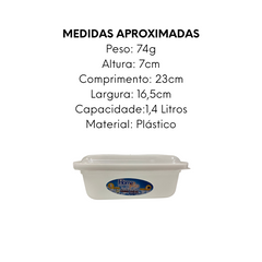 Pote Organizador Plastico 1,4L HomePlas