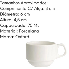 Xicara de Café Empilhavel de 75ml Oxford Oxford