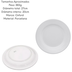 Prato Raso Peso Certo Branco 27cm Oxford