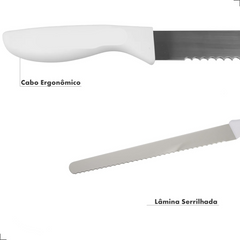 Faca de Pão Fiambre Serrilhada de Aço Inox - A Gourmet