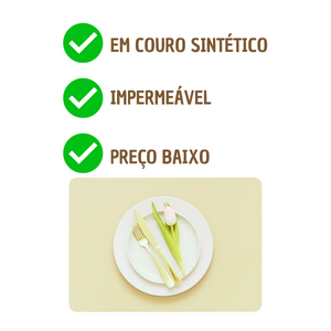 Lugar Americano Creme de Couro Sintético - A Gourmet