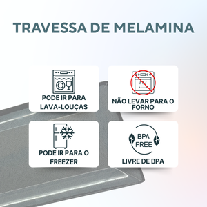 Travessa de Melamina Chumbo - A Gourmet