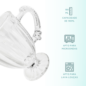 Xicara de Chá Vidro 190ml - A Gourmet