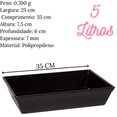 Travessa Stillo G 5L Preto VemPlast