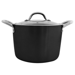 Panela Alta Tasty Preta N20 Antiaderente Com Tampa De Vidro Jomafe