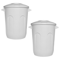 Lixeira Cesto Fechado Com Tampa Branco 60L Jaguar