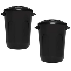 Lixeira Cesto Fechado Com Tampa Preto 60L Jaguar