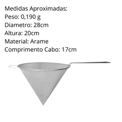 Coador Chinoy Cone 28cm Arame - A Gourmet