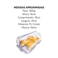 Porta Pão em Ps Cristal 30cm Keita