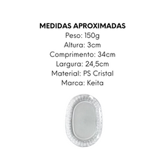 bandeja Oval Traçada Ps Cristal Keita