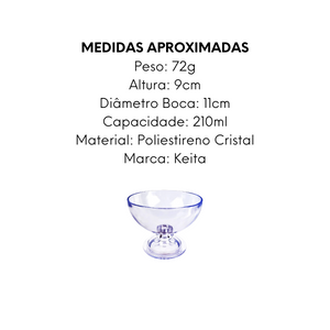 Taça Sobremesa Poliestireno Cristal 210ml Keita