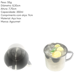 Caneca em Aço Inox 350ml KeHome