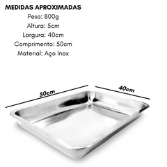 Assadeira Retangular Aço inox 50x40 KeHome