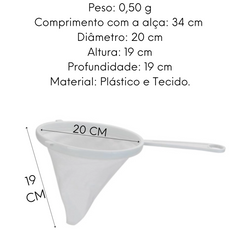 Coador de Pano 20cm Cabo de Plástico KeHome