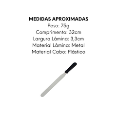 Espátula Reta Para Bolo de Aço Inox - A Gourmet