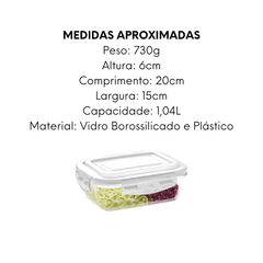 Pote Hermético Retangular Com Divisória - A Gourmet