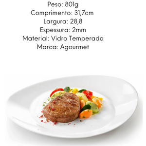 Prato Ronda Steak de Vidro Temperado Day Home